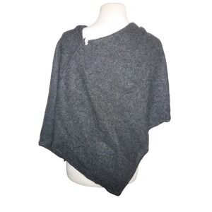 MM LaFleur New York Women's Charcoal Gray 100% Cashmere Poncho Shawl Wrap